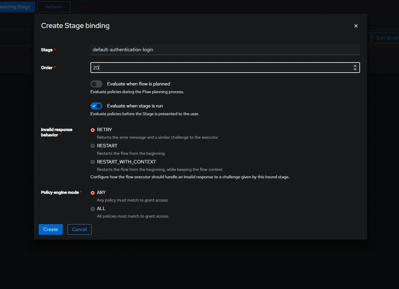 Authentik login screen