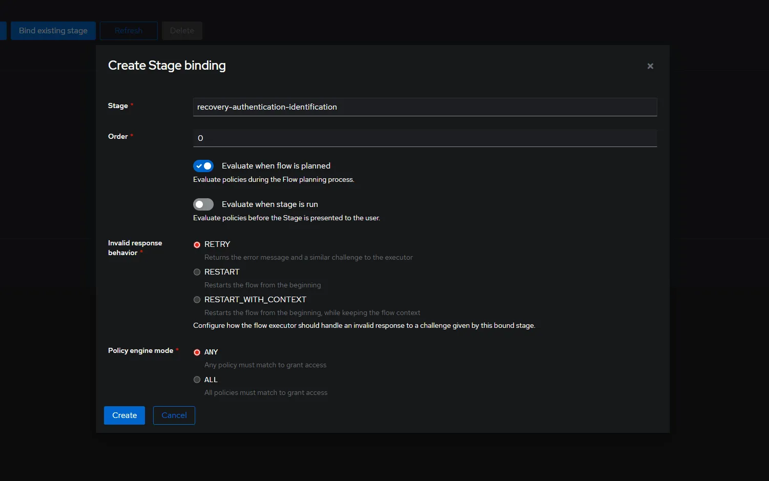 Authentik login screen