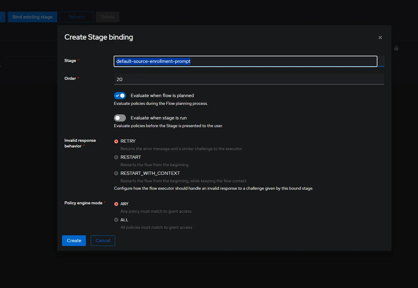Authentik login screen