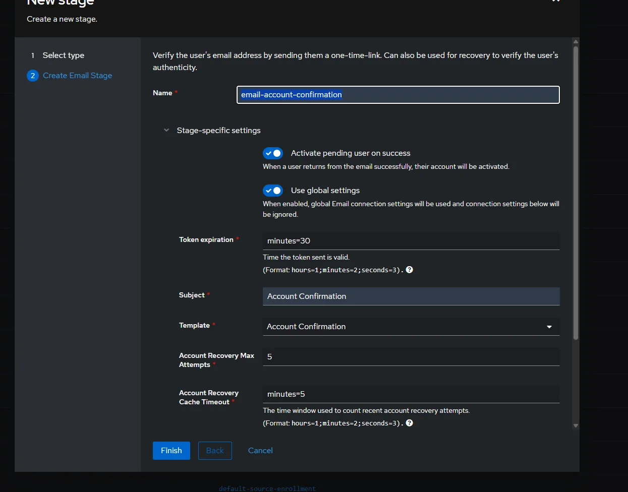 Authentik login screen