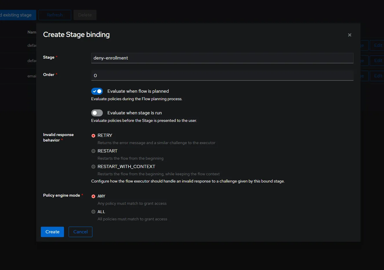 Authentik login screen