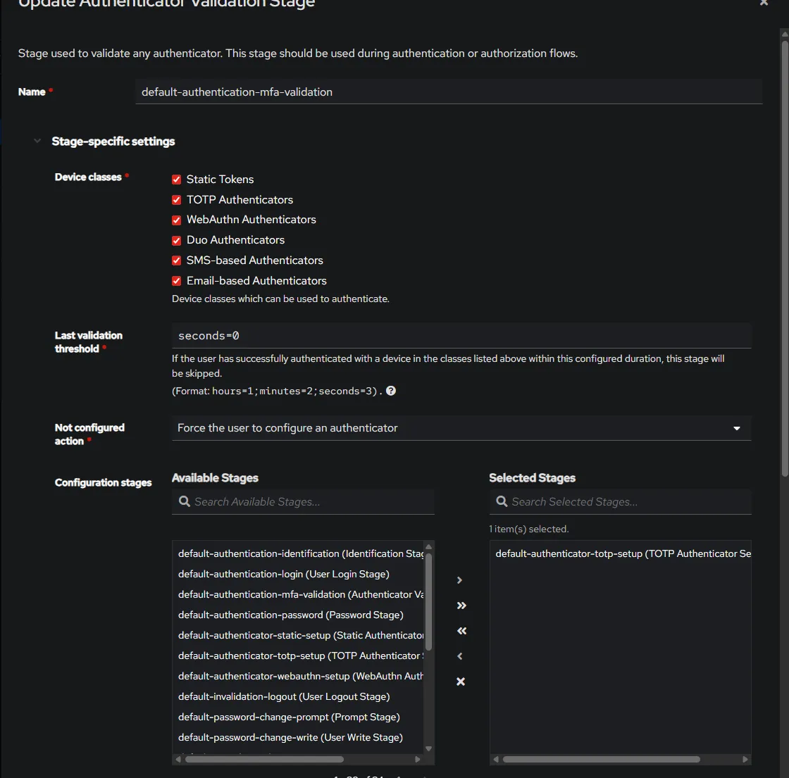 Authentik login screen