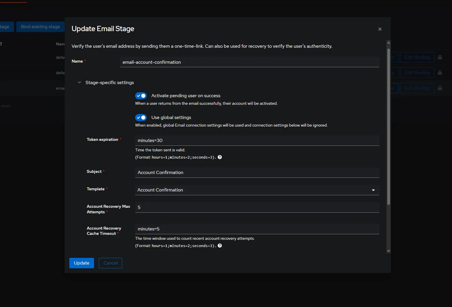 Authentik login screen