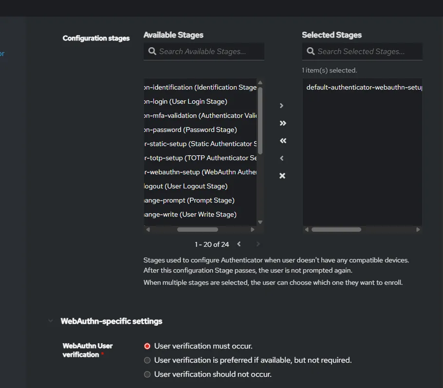 Authentik login screen