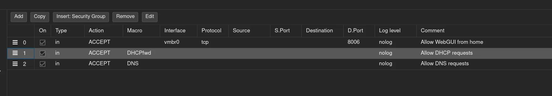 Очередность правил в firewall