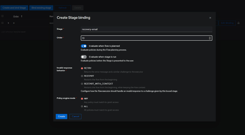 Binding the recovery-email stage with order 10