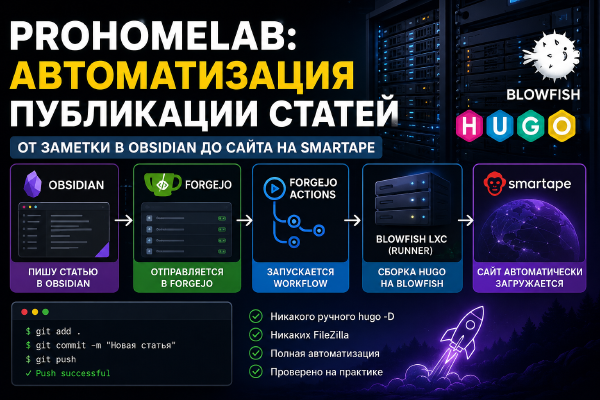 ProHomelab: автоматизация публикации статей через Forgejo