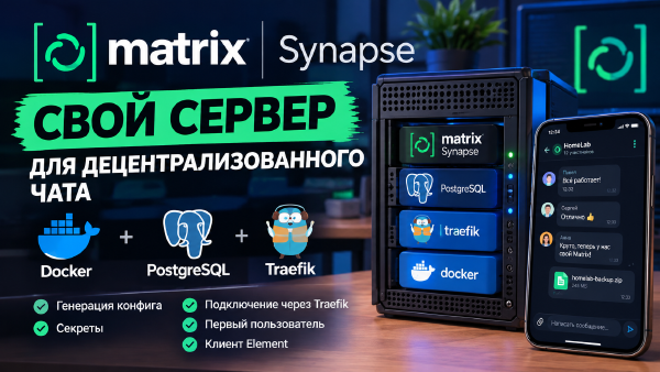 Matrix Synapse - разворачиваем свой сервер для децентрализованного чата