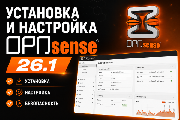 OPNsense 26.1: установка и настройка с нуля