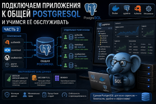 Подключаем приложения к общей PostgreSQL и учимся её обслуживать. Часть 2