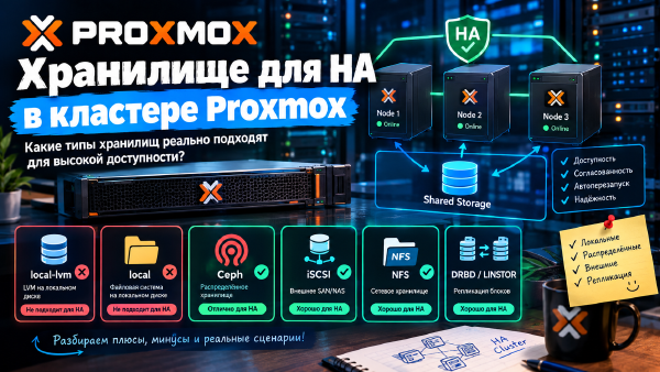 Хранилище для HA в кластере Proxmox