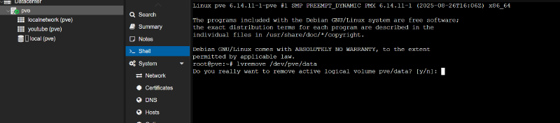 Удаление local-lvm