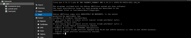 увеличение lvm