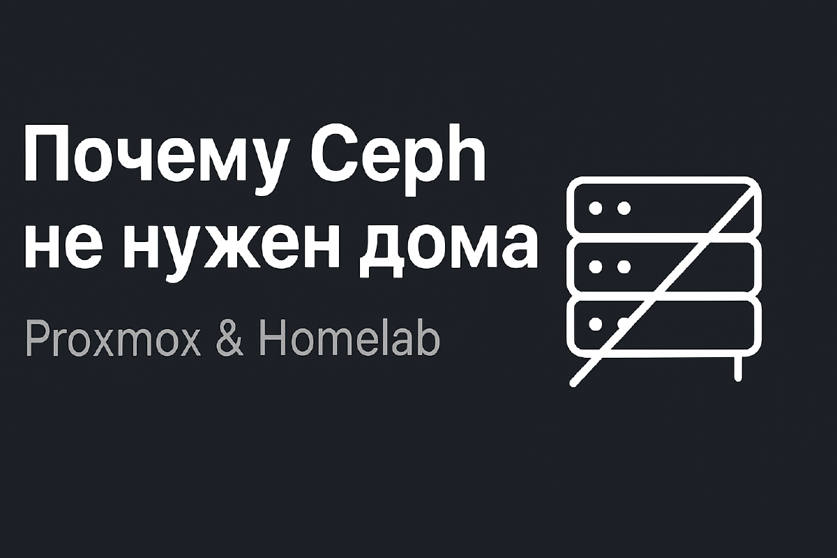 Почему мне не нужен Ceph storage в Proxmox для домашнего сервера