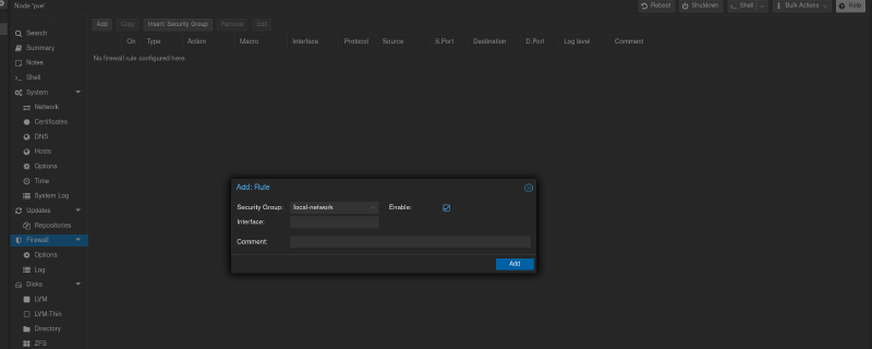 создаем правило для локальной группы