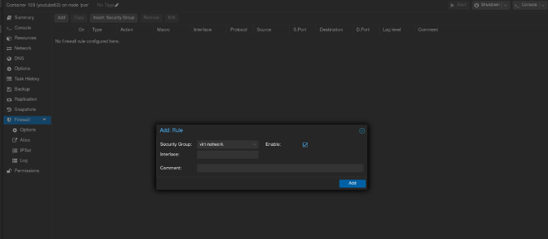 Активируем нашу security group