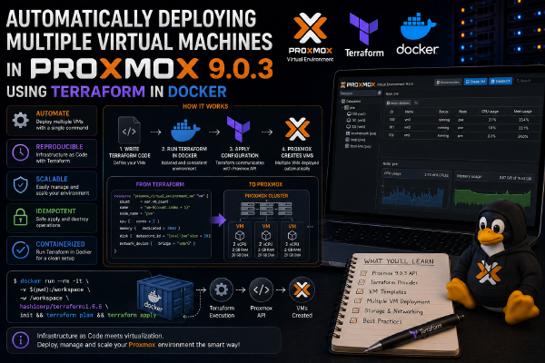 Автоматическая установка нескольких виртуальных машин в Proxmox 9.0.3 с помощью Terraform в Docker