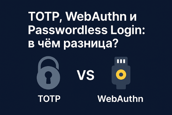 TOTP vs WebAuthn vs Passwordless: в чём разница и что выбрать