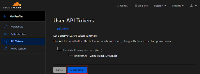 Создание токена