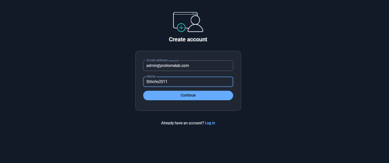 First-user registration form for Vaultwarden